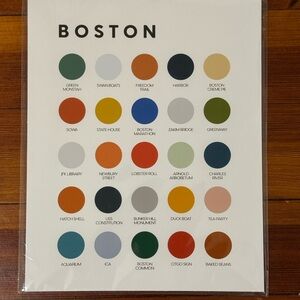 🌆 Lunch City Studio “Boston Color Palette” Print – 8x10 – NEW / Sealed